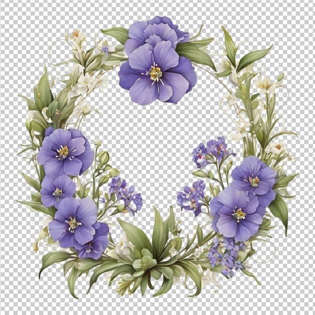 Beautiful watercolor floral flower round frame design