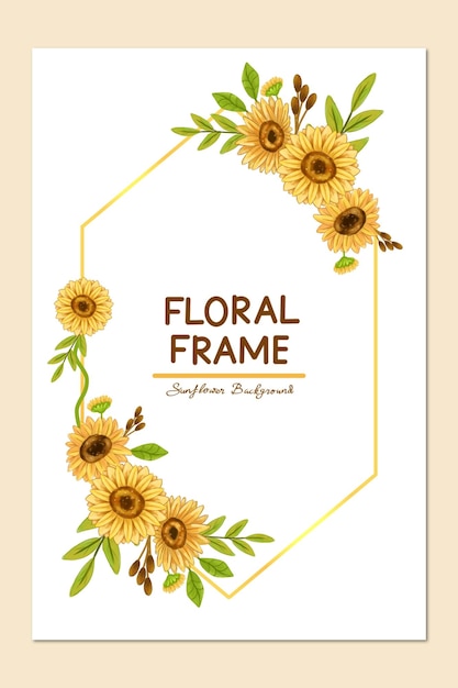 a beautiful watercolor sunflower frame perfect for a romantic wedding invitation