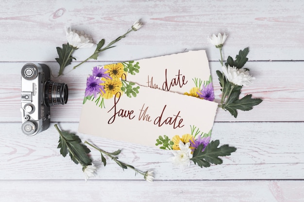 Beautiful wedding card mockup