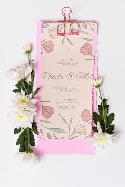 PSD beautiful wedding card mockup