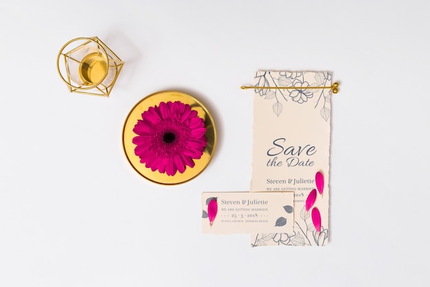 beautiful wedding card mockup
