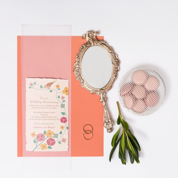 beautiful wedding card mockup