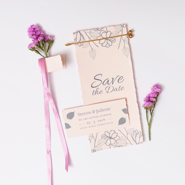 PSD beautiful wedding card mockup