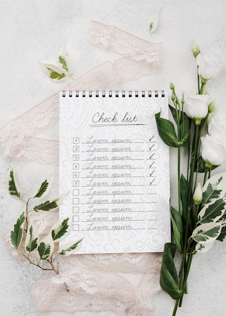 PSD bellissimo concetto di matrimonio mock-up