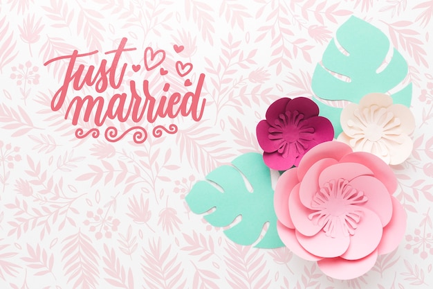 PSD bellissimo concetto di matrimonio mock-up