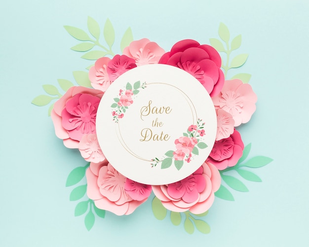 PSD bellissimo concetto di matrimonio mock-up