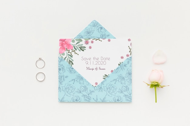 PSD bellissimo concetto di matrimonio mock-up