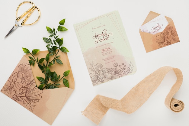 PSD concetto di bel matrimonio mock-up