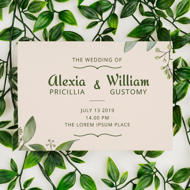 Beautiful wedding concept mock-up