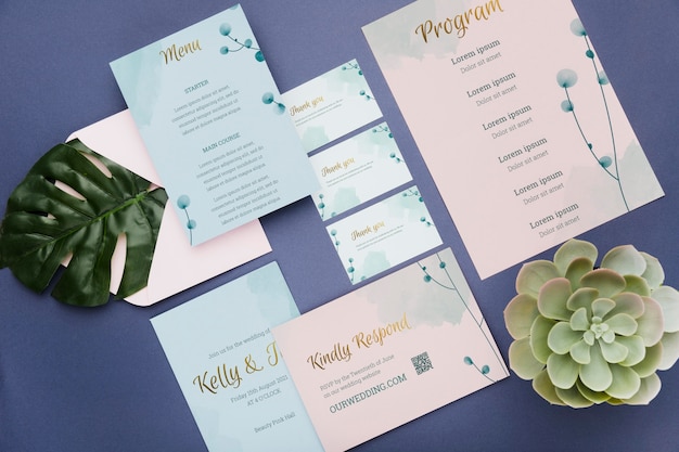 Beautiful wedding concept mock-up