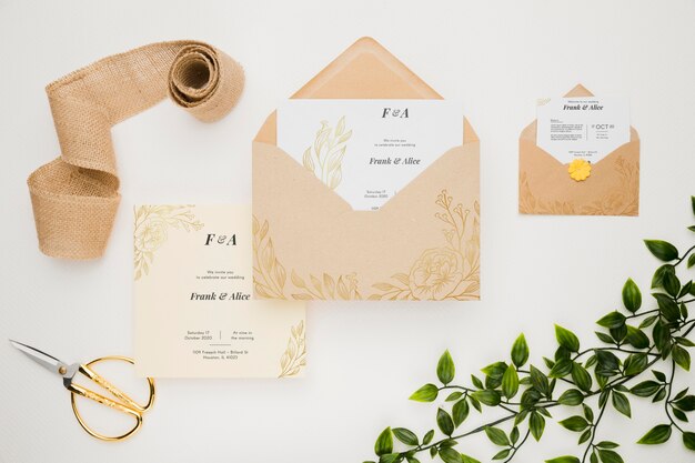 Beautiful wedding concept mock-up