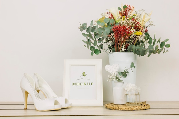 Beautiful wedding concept mock-up