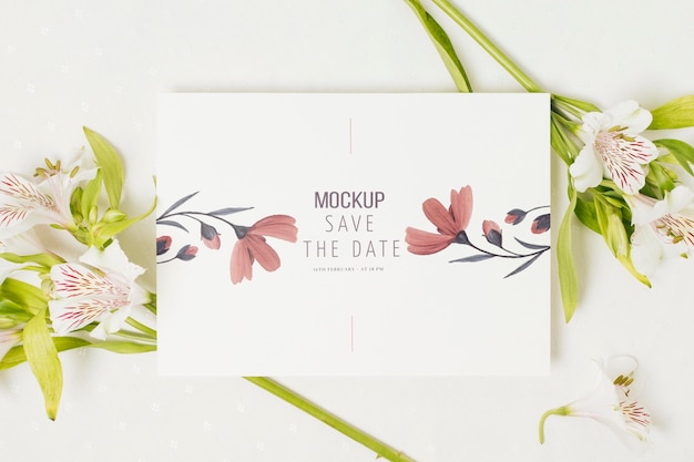 PSD mock-up di concetto di matrimonio bellissimo