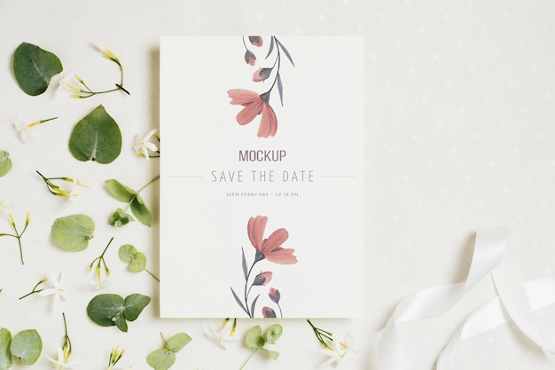 PSD mock-up di concetto di matrimonio bellissimo