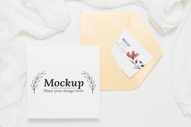 PSD mock-up di concetto di matrimonio bellissimo