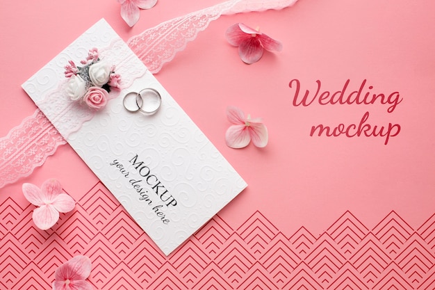 Mock-up di concetto di matrimonio bellissimo