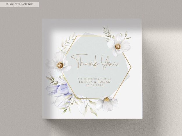 Beautiful wedding invitation card with elegant vintage floral