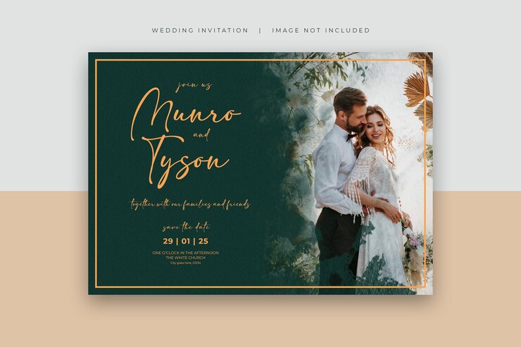 PSD beautiful wedding invitation design