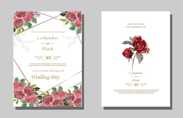 PSD beautiful wedding invitation template psd