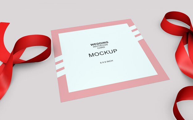 Beautiful weding invitation card mockup