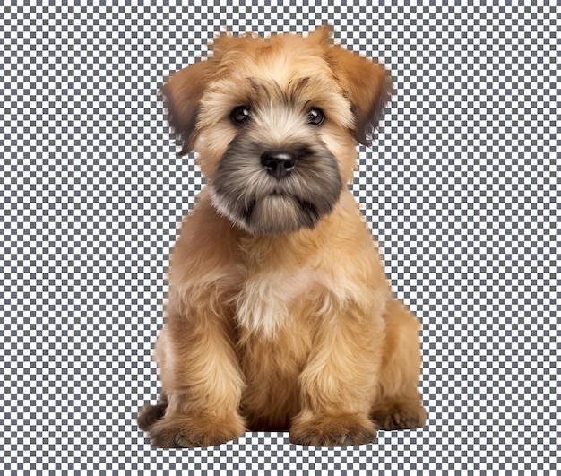 Beautiful wheaten terrier breed puppy isolated on transparent background