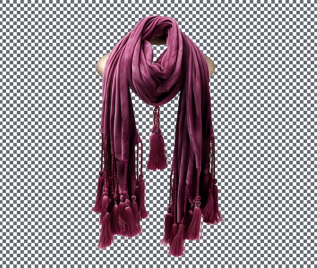 beautiful winter metallic mesh scarf isolated on transparent background