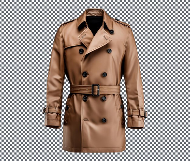 PSD beautiful winter trench coat isolated on a transparent background