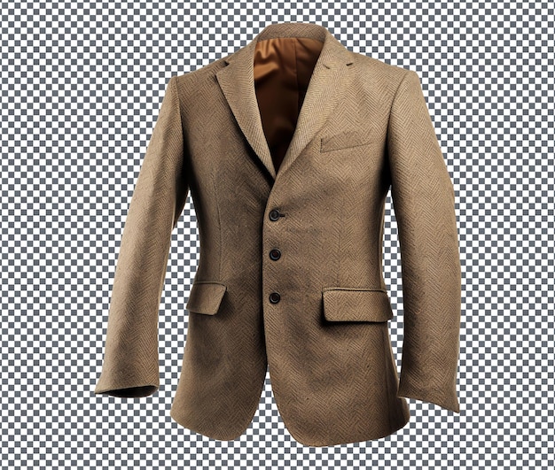 PSD beautiful winter tweed jacket isolated on a transparent background