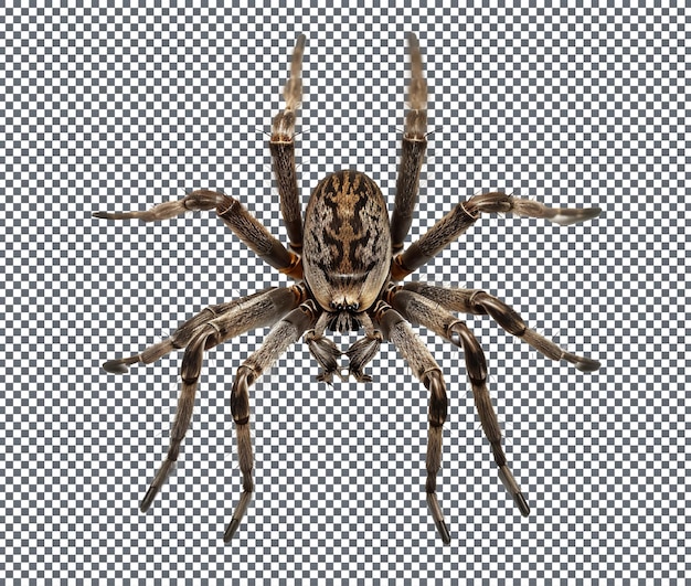 PSD beautiful wolf spider isolated on transparent background