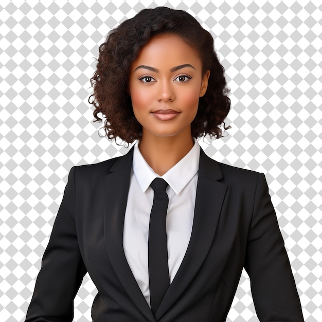 PSD beautiful woman in business suit isolated on transparent background psd file format