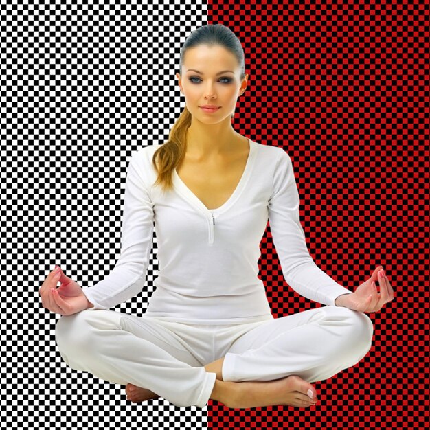 PSD beautiful woman wearing tracksuit on transparent background