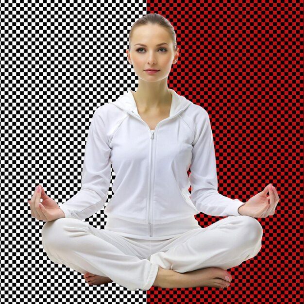 Beautiful woman wearing tracksuit on transparent background