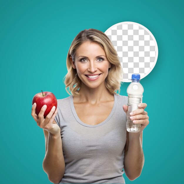 Beautiful woman with bottle of water