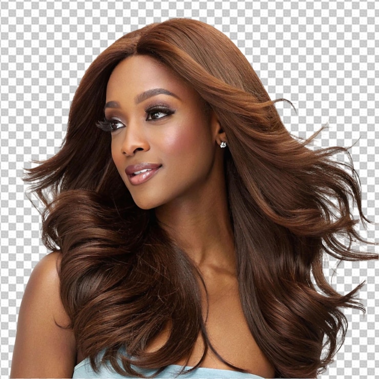 PSD beautiful woman with long curly hair