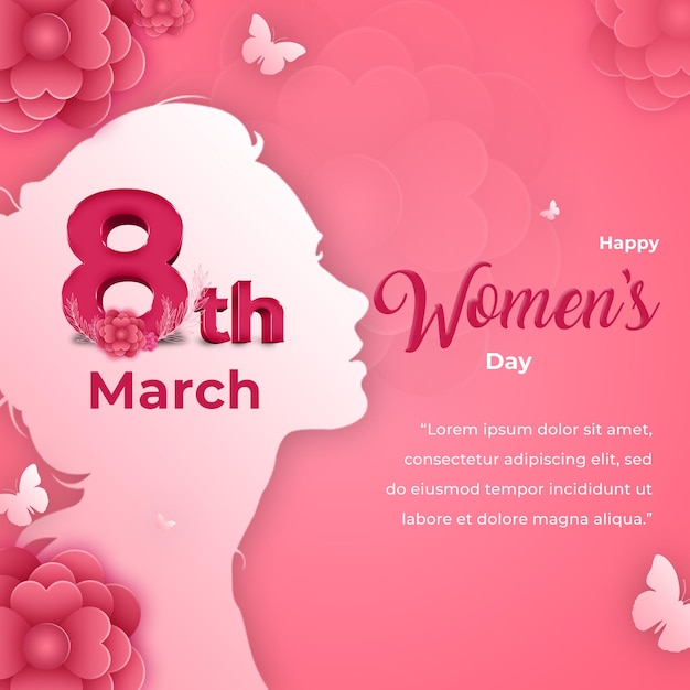 beautiful women's day flower decorative wishes greeting card