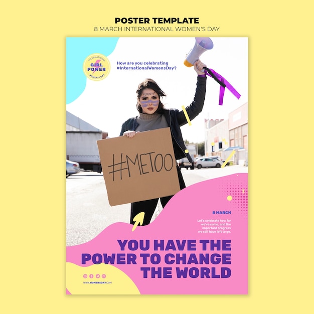 beautiful women's day flyer template with photo
