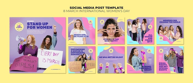 PSD beautiful women's day instagram posts