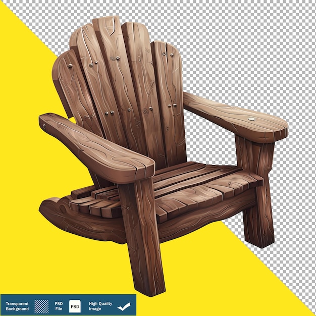 PSD beautiful wooden chair hyperrealistic design transparent background png psd