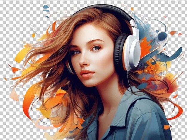 Beautiful young girl with headphone