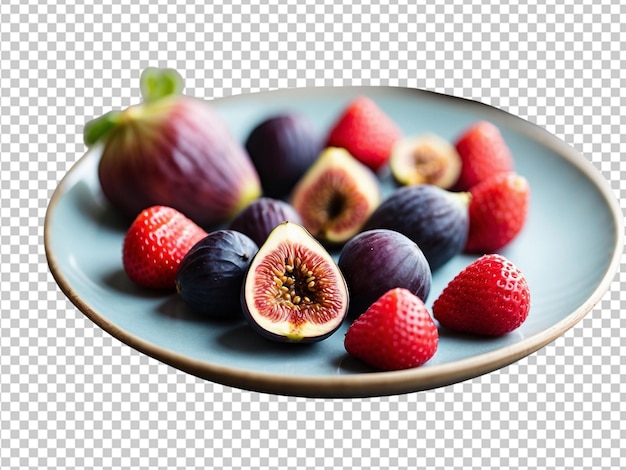 PSD beautifully arranged pieces of fruit in plate