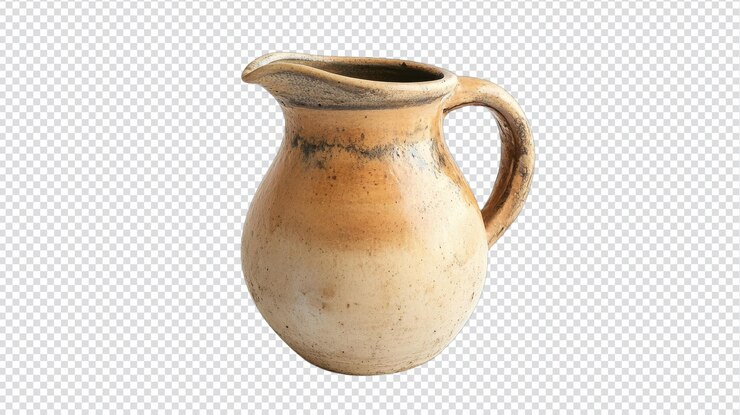 PSD beautifully crafted small ceramic jug with curved spout ideal for home decor or kitchen use