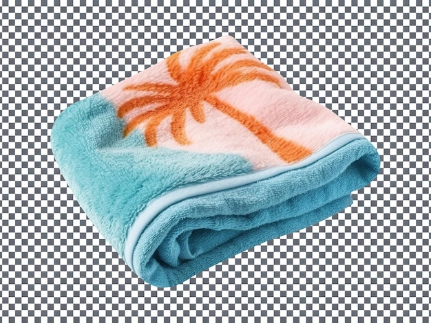 Beautifully folded beach towel isolated on transparent background