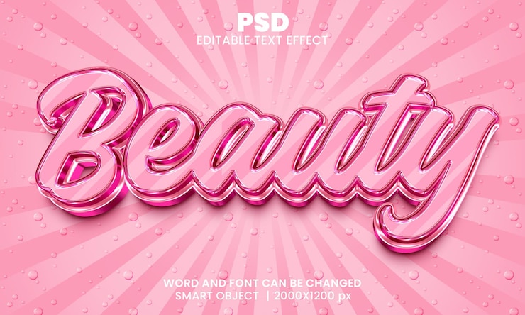 PSD 背景を持つ美しさ 3 d 編集可能な photoshop テキスト効果スタイル