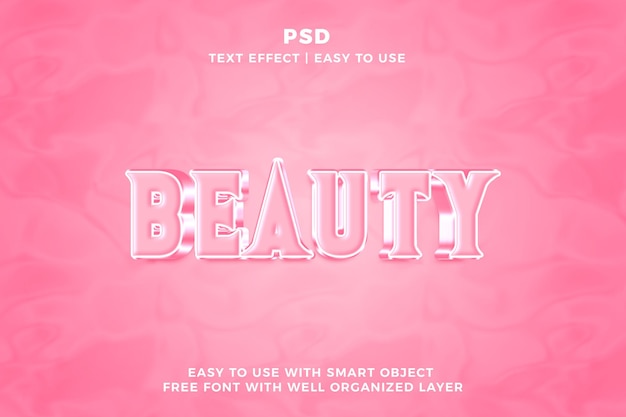 뷰티 3D 편집 가능한 텍스트 효과 (PSD)