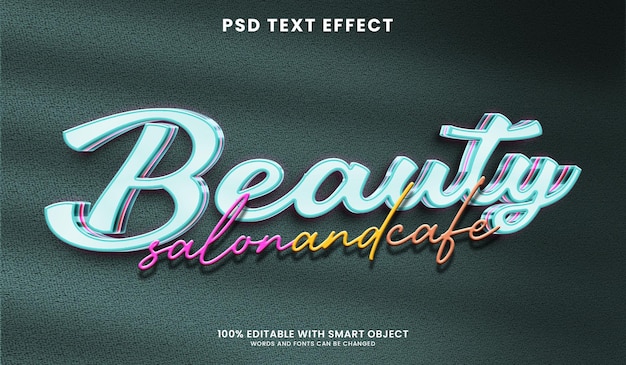 PSD beauty 3d text effect mockup