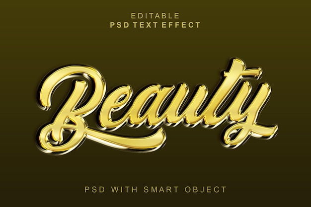 PSD beauty 3d text effect template