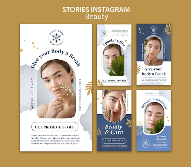 PSD 美容とケアのinstagramストーリー