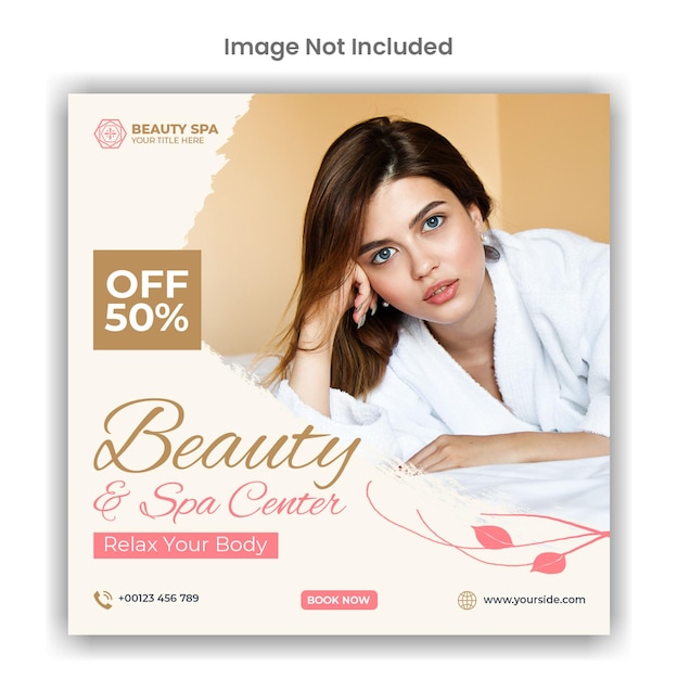 Beauty and spa social media lub projekt szablonu postu na instagram