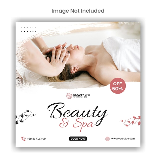 Beauty and spa social media lub projekt szablonu postu na instagram