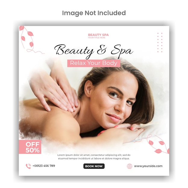 Beauty and spa social media lub projekt szablonu postu na instagram
